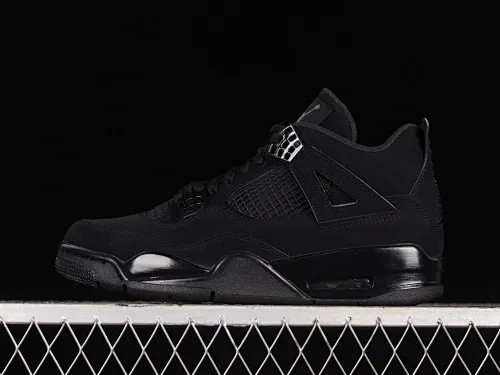 All categories Air Jordan Jordan series basketball shoes Air Jordan 4 LJR version Air Jordan 4 Retro "Black Cat" AJ4 Joe 4 Black Cat First layer frosted CU1110-010